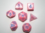 Chessex Lab Dice Lustrous Pink / Blue Polydice Set